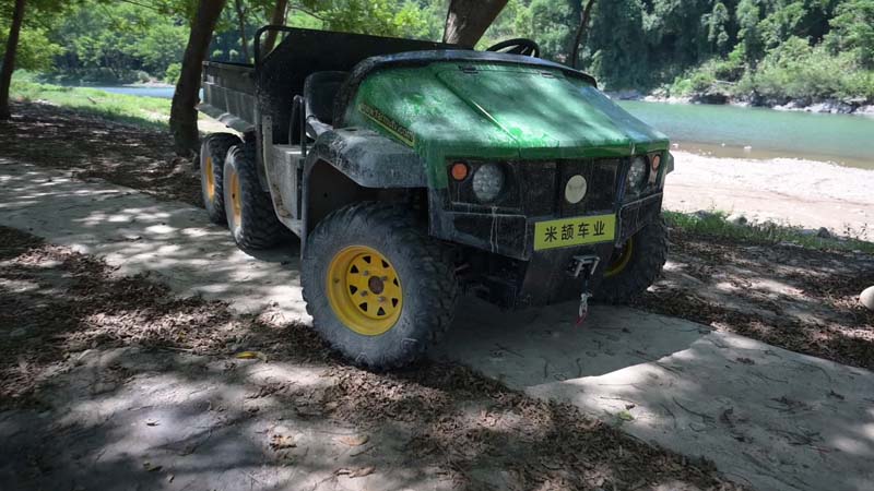 green electric golf vehicle